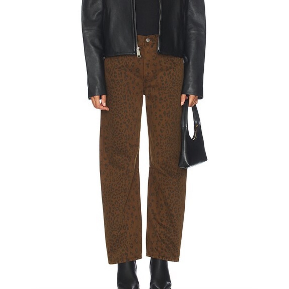 Citizens Of Humanity barrel Jeans Miro Long Relaxed Jeans in Sepia Cheetah